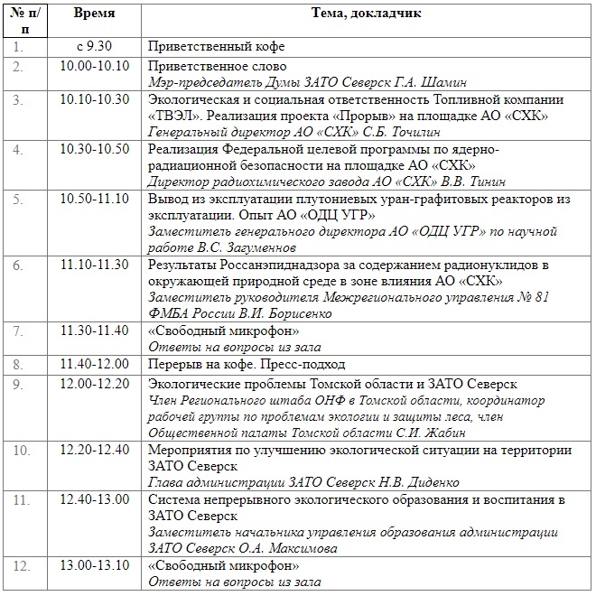 В Северске обсудят вопросы экологической безопасности В Северске обсудят вопросы экологической безопасности