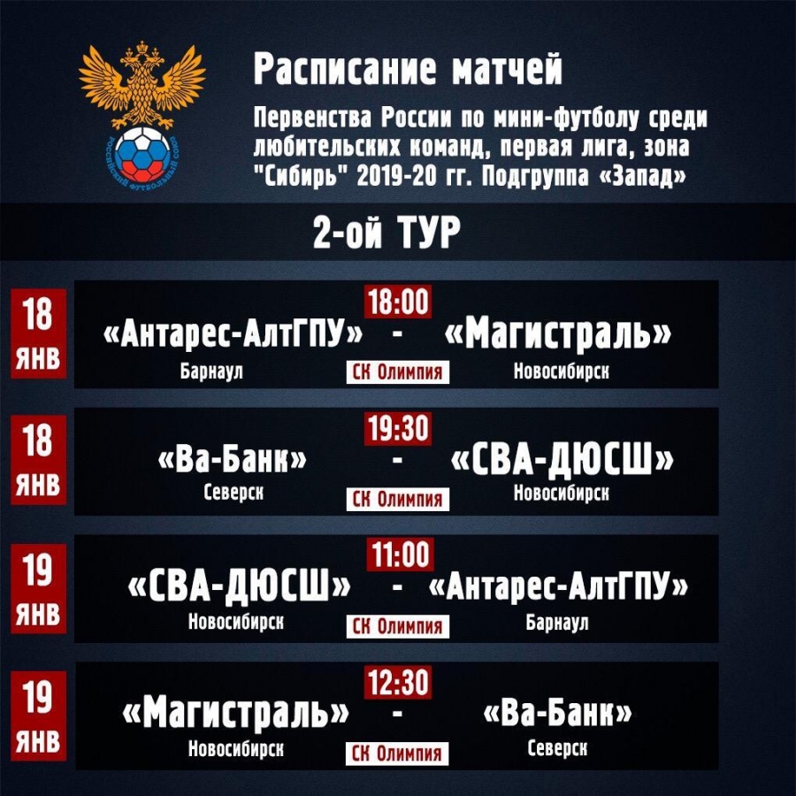 В Северске пройдет второй тур Первенства России по мини-футболу среди любительских команд В Северске пройдет второй тур Первенства России по мини-футболу среди любительских команд