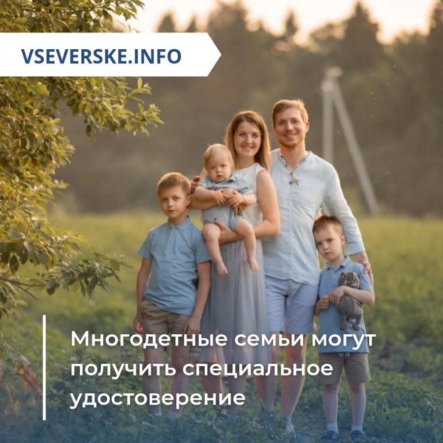 Многодетные семьи могут получить специальное удостоверение Многодетные семьи могут получить специальное удостоверение